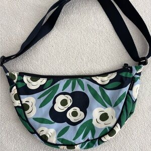 Uniqlo Blue and Green Floral Crossbody Bag
